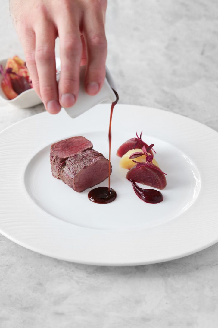 On the plate
